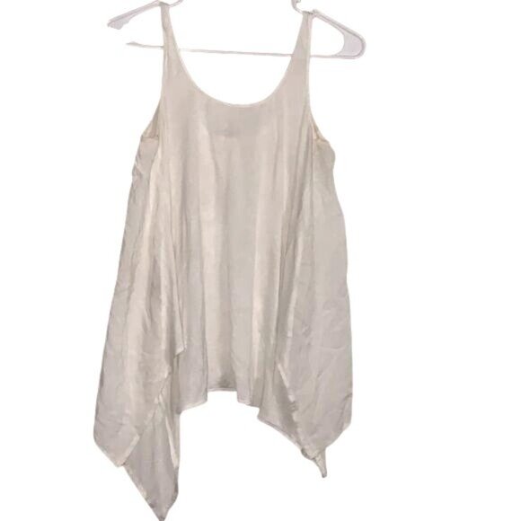 Free People Embroidered White Rayon Tank Top XS - Picture 9 of 9
